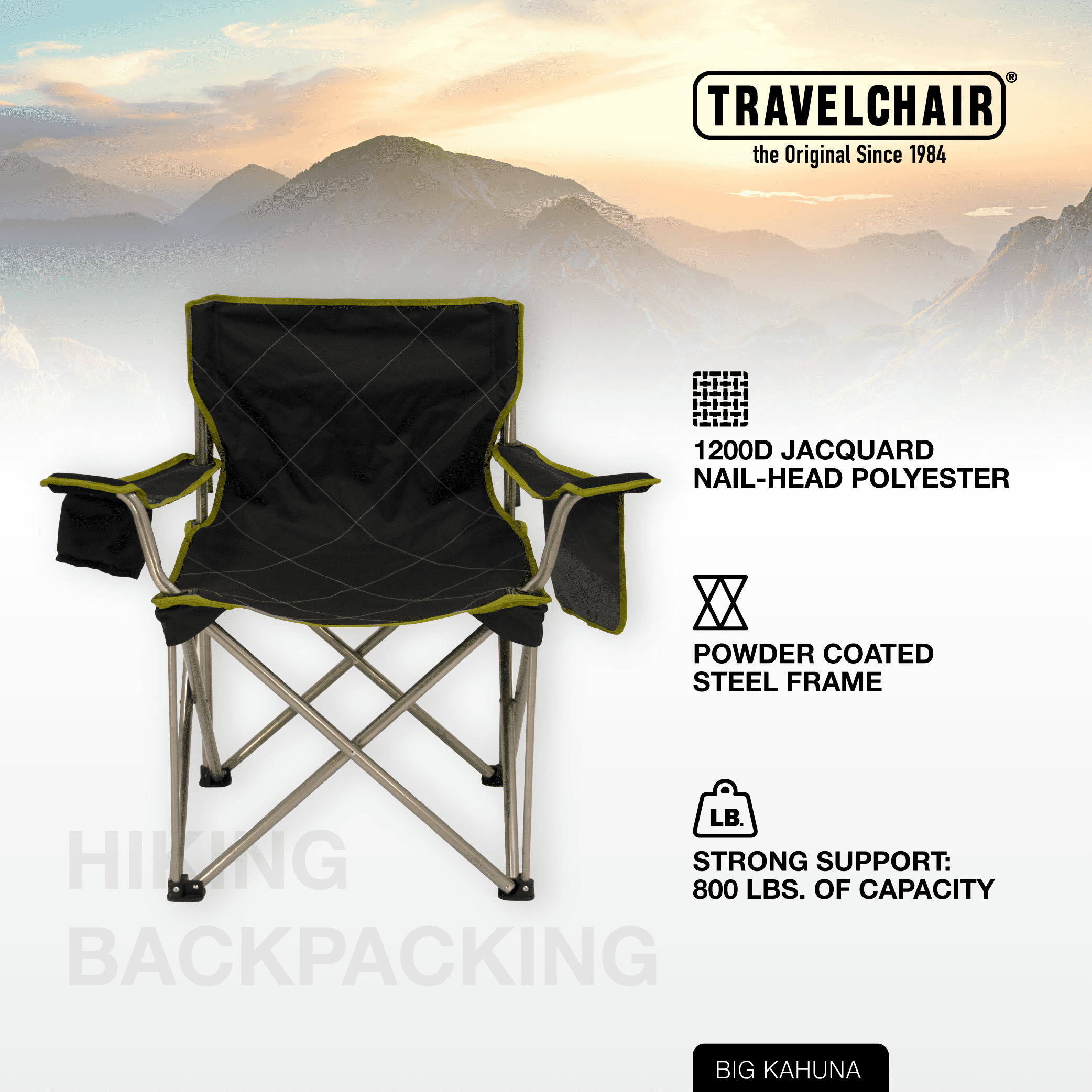 TravelChair Big Kahuna OVERSIZED SUPER STRONG CAMP CHAIR OUTDOOR PORTABLE 